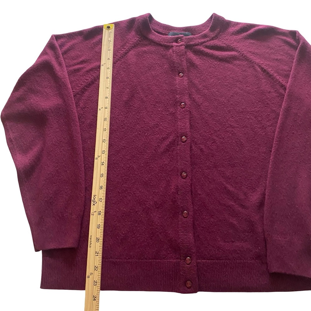 SAG Harbor Vintage Burgundy Button Front Cardigan Sweater Women Large - Picture 7 of 7